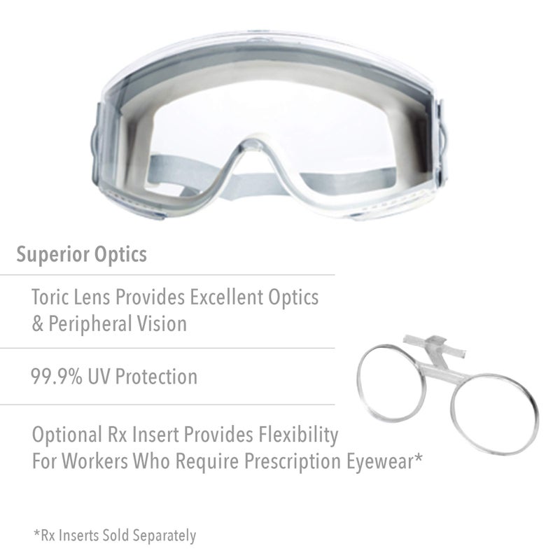 UVEX Honeywell UVEX Stealth Safety Goggles with Clear Uvextreme Anti-Fog Lens, Gray Body & Neoprene Headband (S3960C), Universal - Image 4
